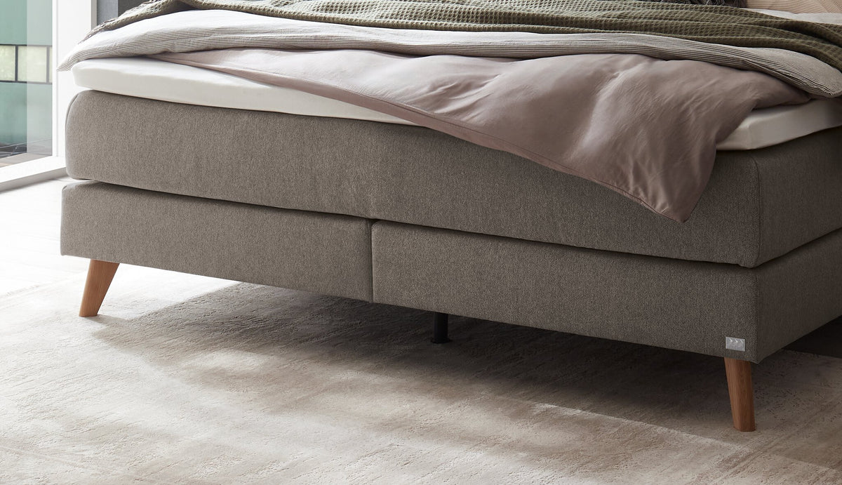 Hasena Beatriz Boxspringbett – 140 x 200 cm, Elegance-Top, Pace grey