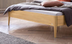 Hasena Pistoia Bett mit Polsterkopfteil – 160 x 200 cm, 20 cm, Wildbuche natur, geölt