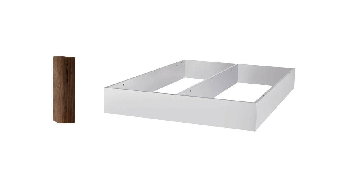 Hasena Practico-Rono Box 25 Bettschublade – 140 x 200 cm, 1 sektorig, Weiss, Nussbaum, geölt