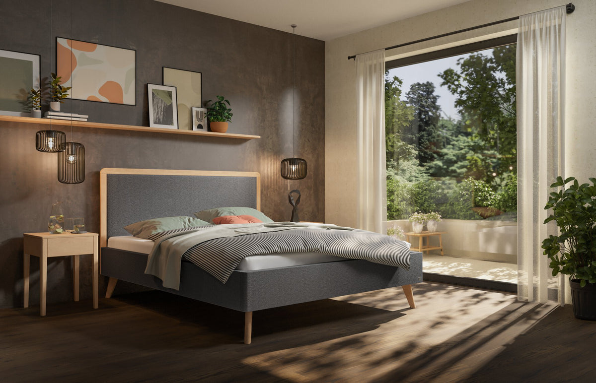 Hasena Reyes Polsterbett – 140 x 200 cm, 25 cm, Pace grey