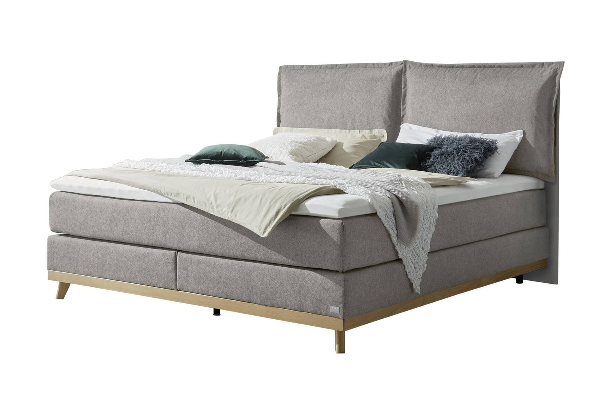 Hasena Imelda Boxspringbett – 140 x 200 cm, Glamour-Top, Pace grey