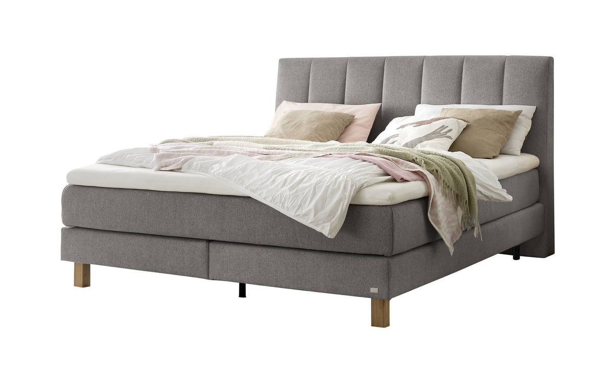 Hasena Reina Boxspringbett – 140 x 200 cm, Glamour-Top, Pace grey