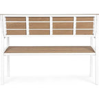 Gartenbank Isak weiß 123x59 cm - robuste Holzbank mit Rückenlehne für Garten und Terrasse