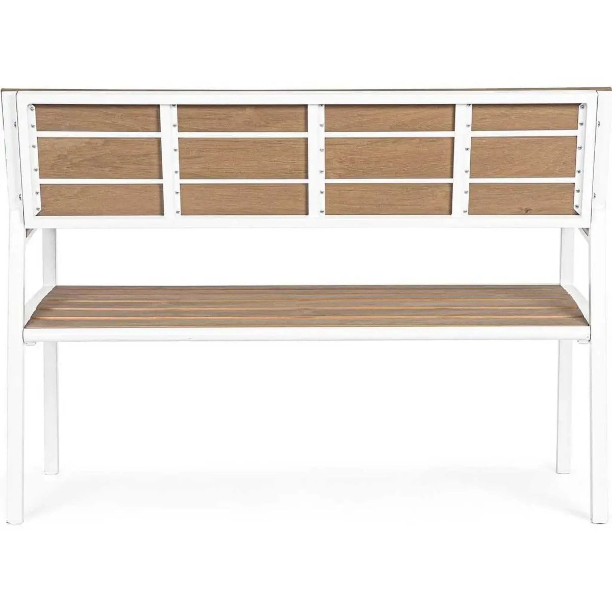 Gartenbank Isak weiß 123x59 cm - robuste Holzbank mit Rückenlehne für Garten und Terrasse