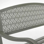 Gartenbank Lizette Dark Olive mit geometrischem Muster - moderne Outdoor Möbel für Garten und Terrasse