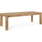 Gartentisch Maverick Teakholz natur 240x100 cm, Schrägansicht mit massiven Rundbeinen