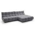 Graceland Anbau-Ecksofa in Anthrazit - modernes Polstersofa mit Wölbungen, L-Form, Freisteller