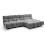 Graceland Anbau-Ecksofa in Grau - modernes Polstermöbel mit charakteristischer Steppung