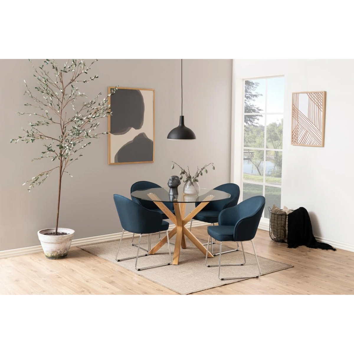 Heaven Esstisch rund, Gestell Eiche-Optik