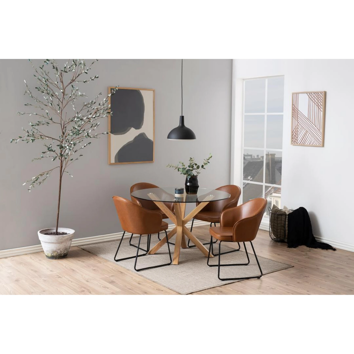 Heaven Esstisch rund, Gestell Eiche-Optik