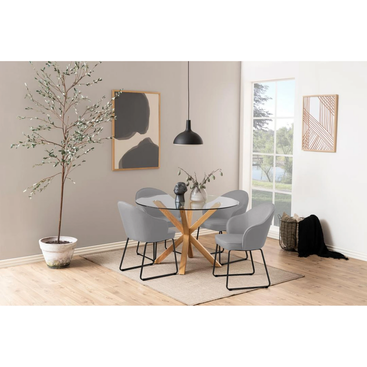 Heaven Esstisch rund, Gestell Eiche-Optik