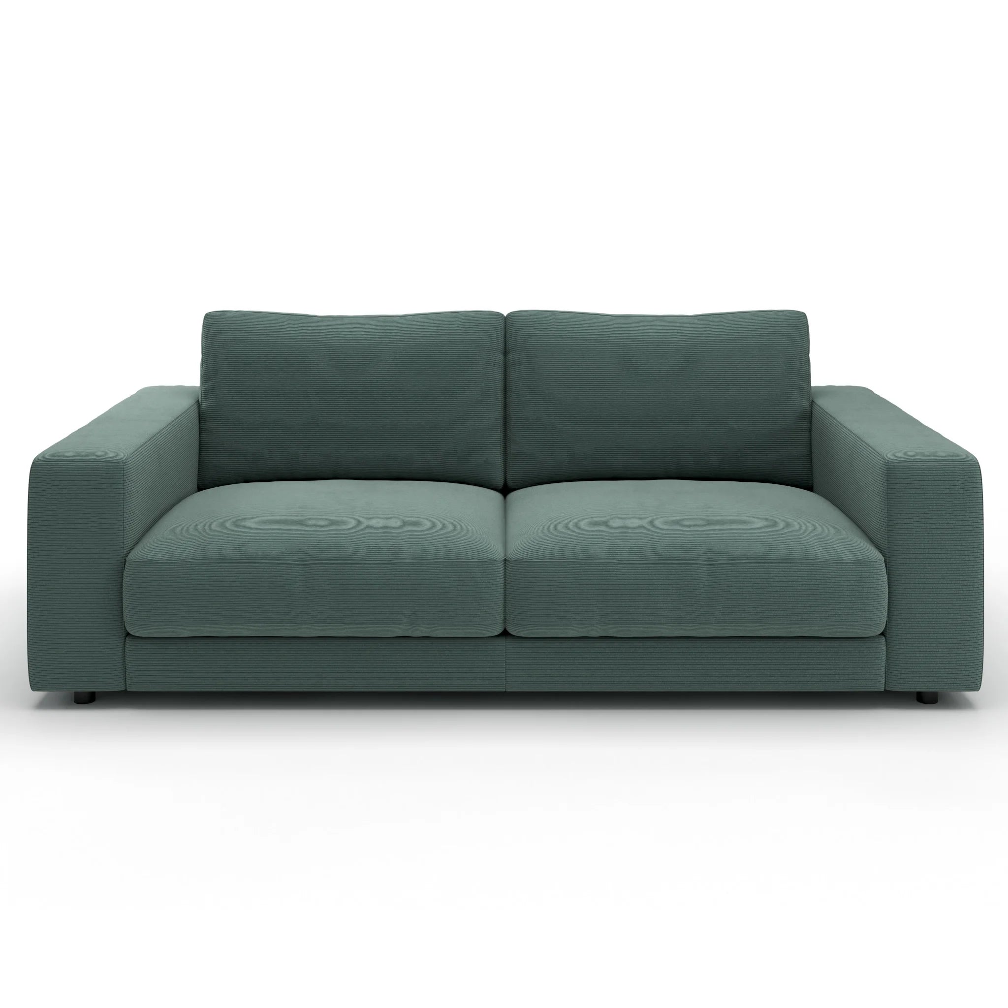 Moderne 2-Sitzer Couch in Grün aus Feincord - Hochwertige Designer Sofa online kaufen