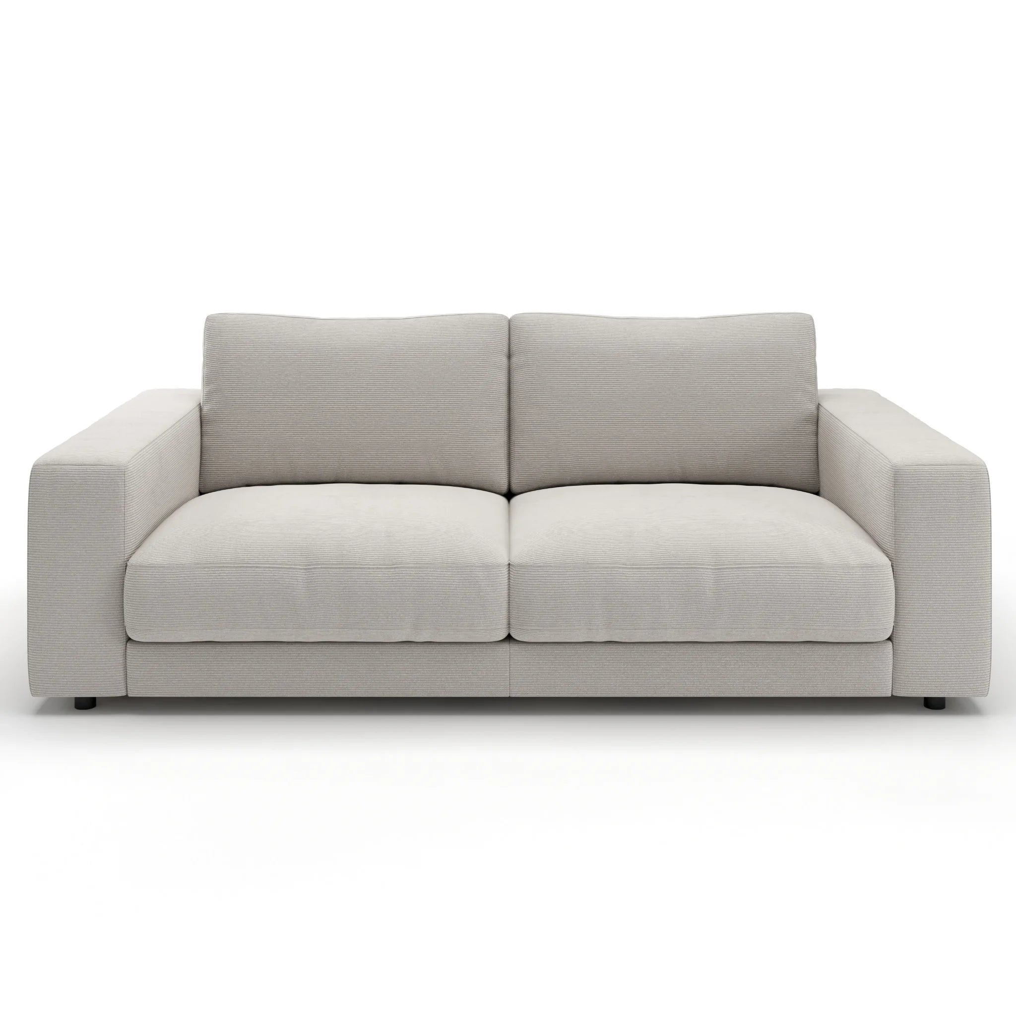Modernes 2-Sitzer Sofa aus Feincord in Weiß - elegantes Designermöbel für Wohnzimmer