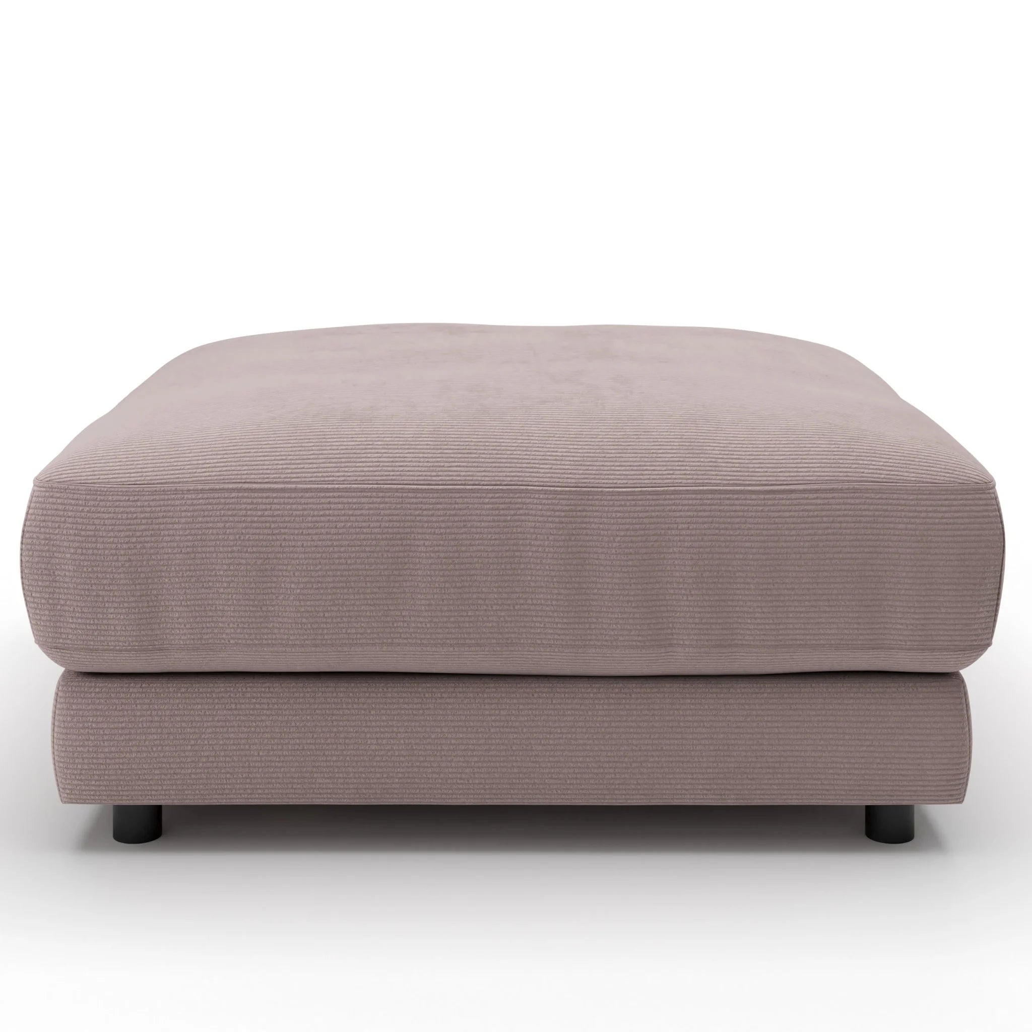 Hocker medium Feincord Altrosa - Moderner Polsterhocker für Wohnzimmer & Schlafzimmer
