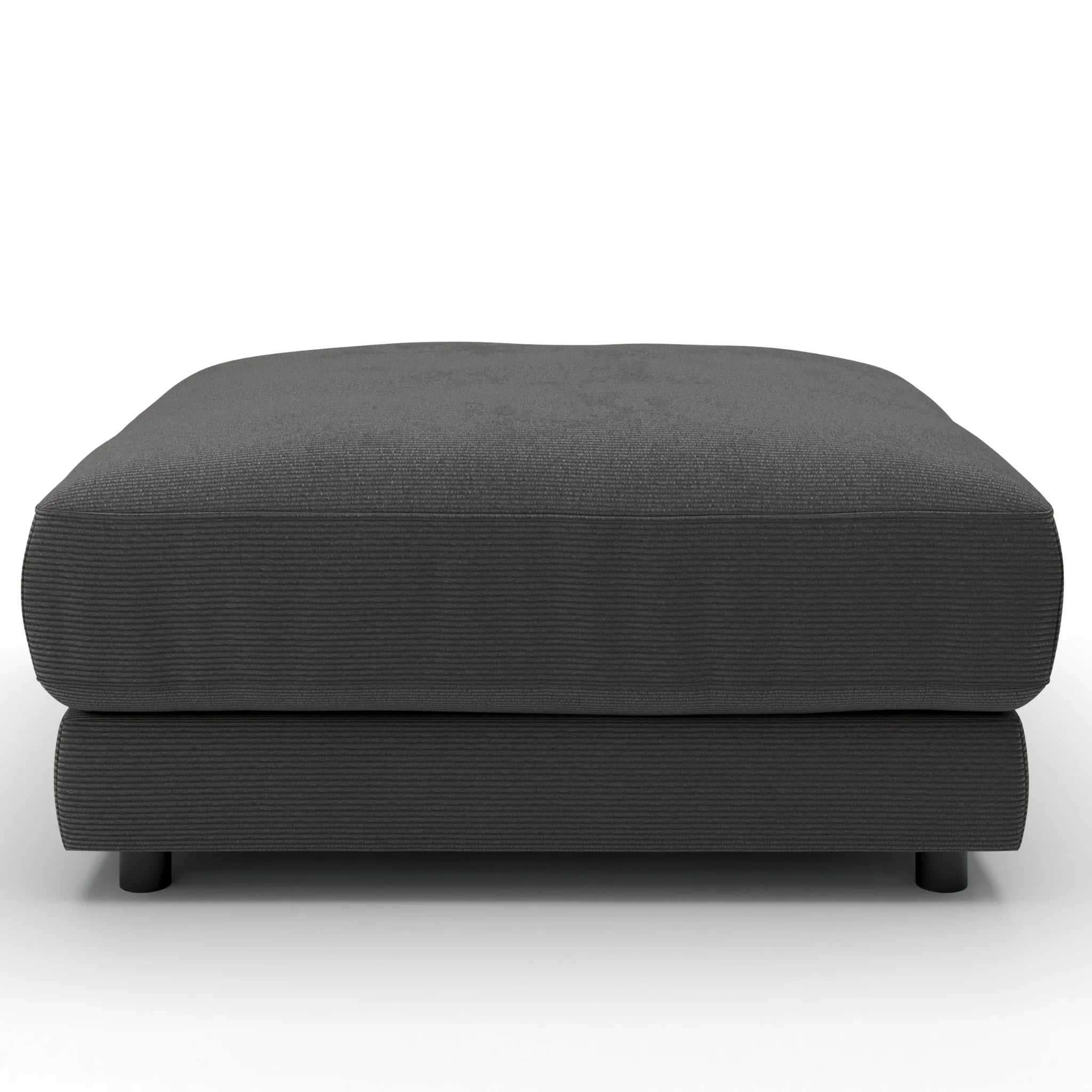 Hocker medium Feincord Anthrazit - moderner Schweizer Design Polstermöbel online kaufen