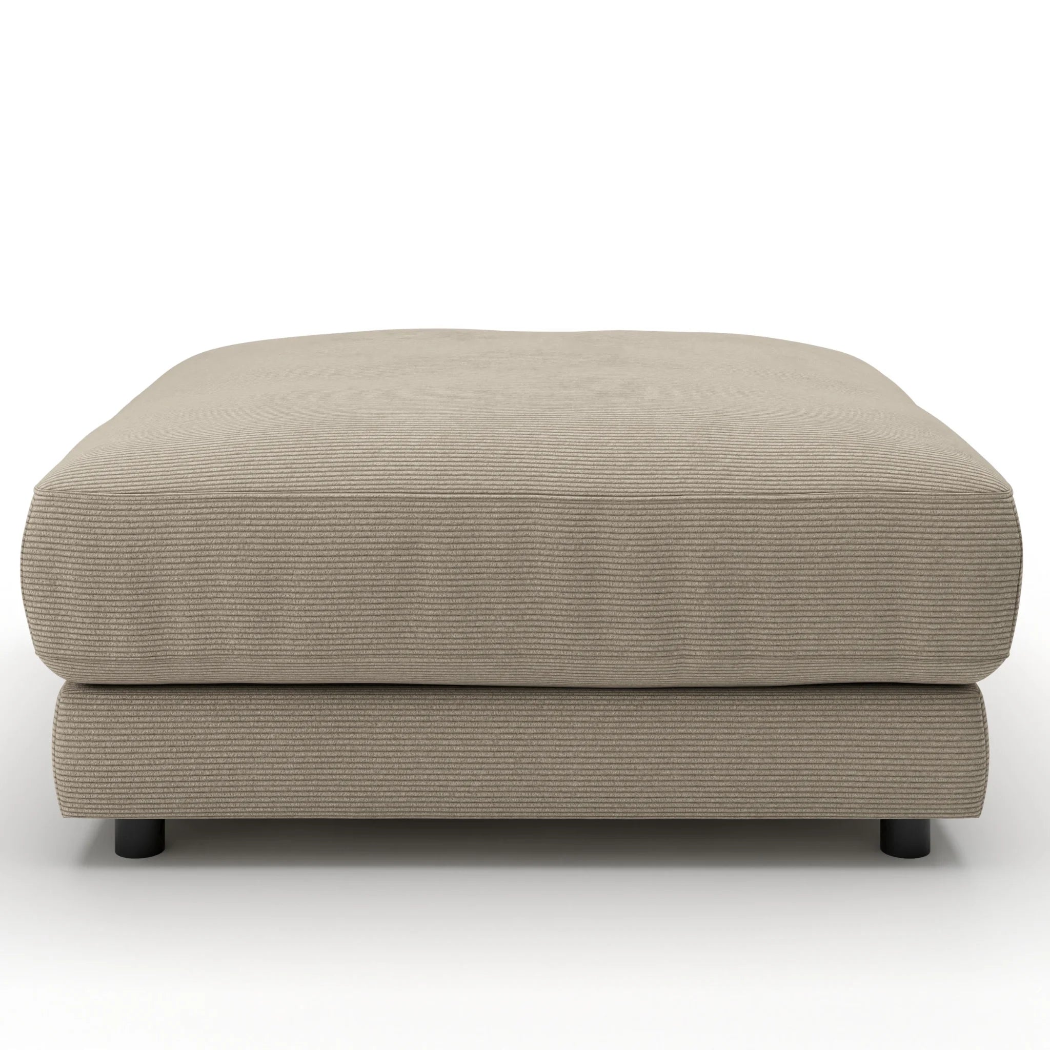 Hocker medium Feincord Sand - moderner Polsterhocker für stilvolles Wohnen