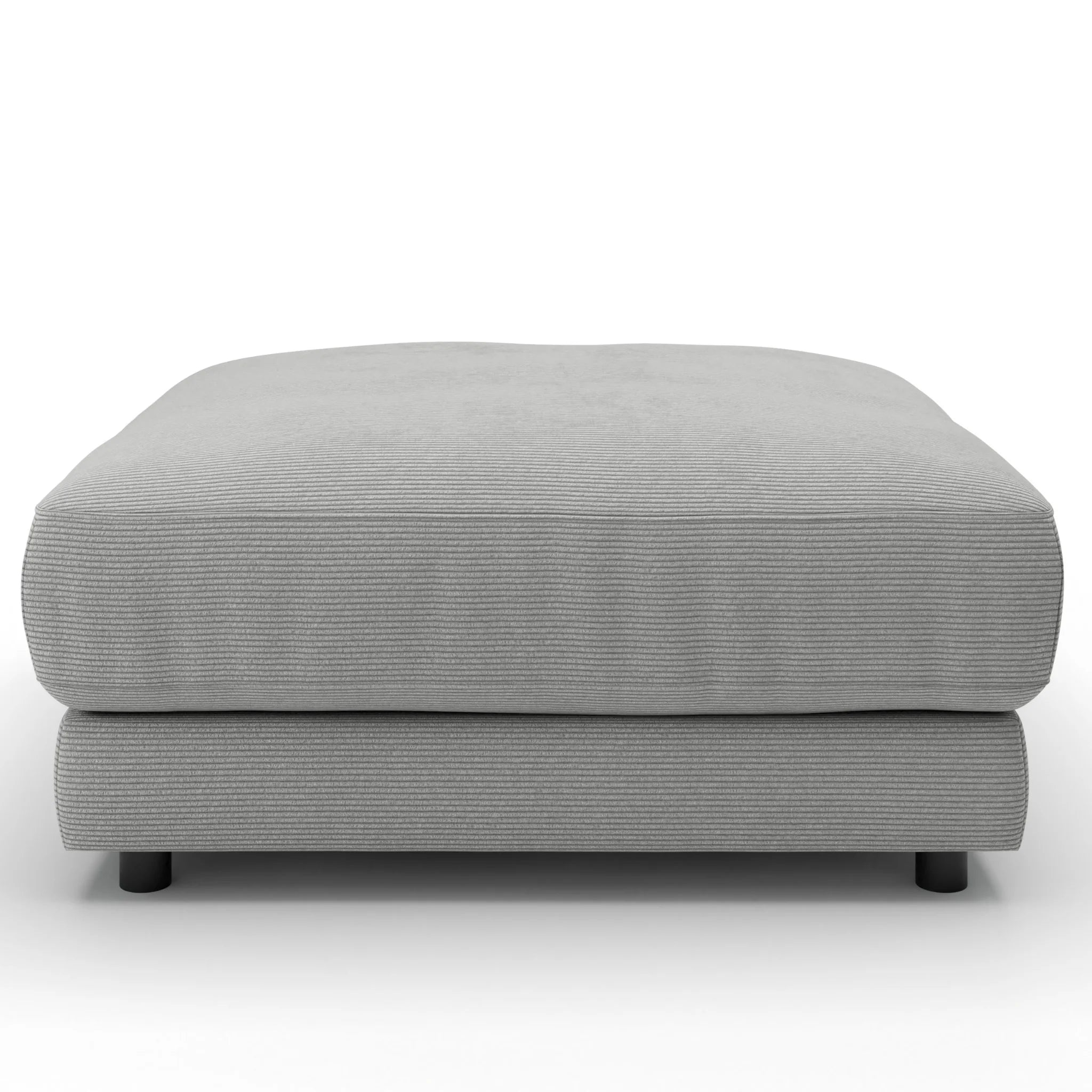 Hocker Medium Feincord Silber - Moderner Polsterhocker für Wohnzimmer & Lounge