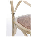 Holzstuhl Cross Natur - Moderner Esszimmerstuhl aus Holz mit Rattansitz, 52x51x87 cm