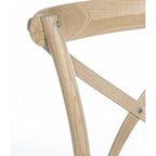 Holzstuhl Cross Natur 52x51x87cm - Stabiler Stuhl aus Naturholz mit modernem Design für Wohnzimmer und Küche