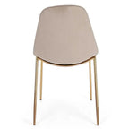 Stuhl Terry Samt taupe – moderner Designerstuhl mit Metallgestell in Gold