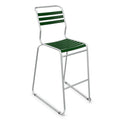 Aluminium Barhocker mit grünen Kunststoffstreifen, modernes Design für Innen- und Außenbereich