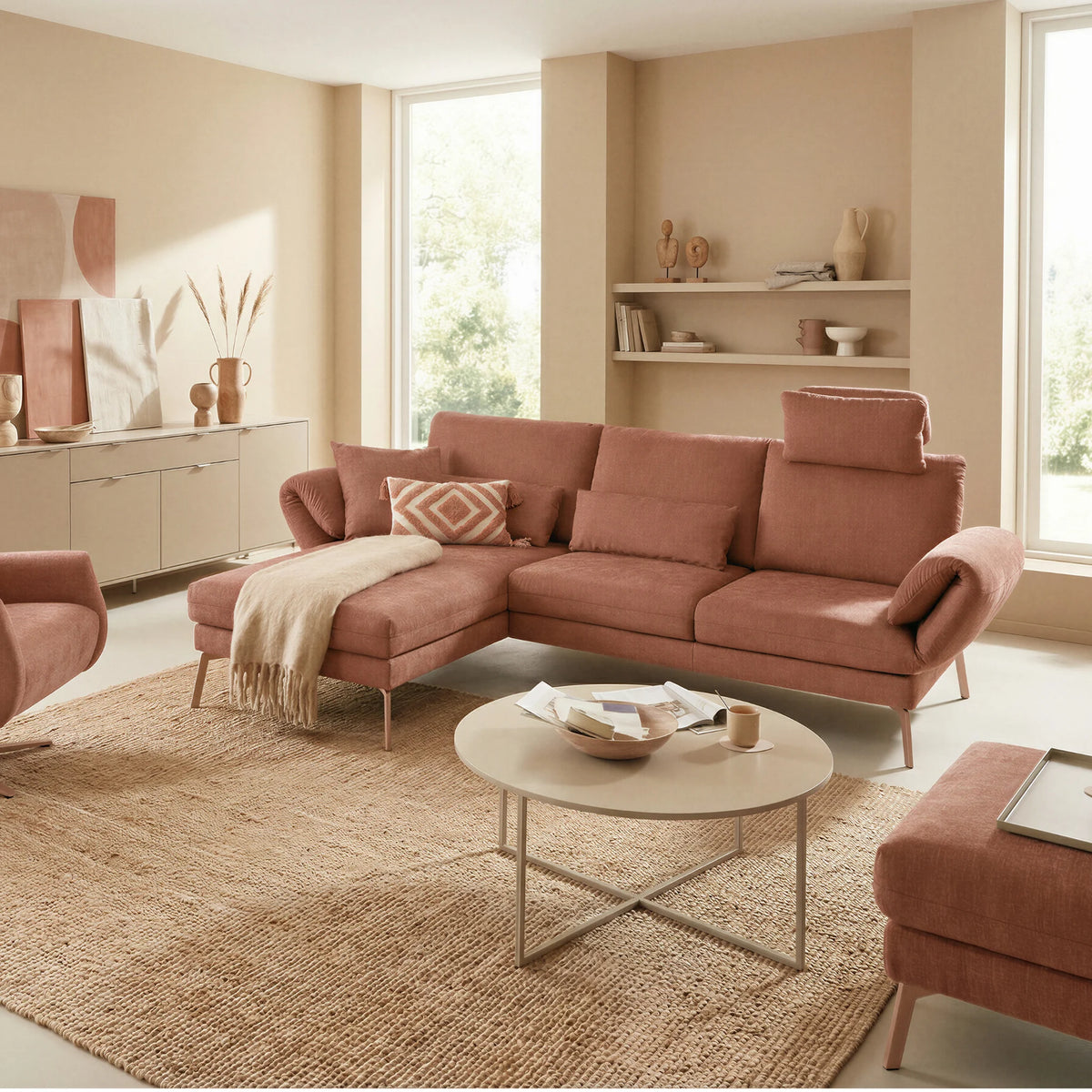 Ecksofa mit Relaxfunktionen