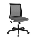 Ergonomischer Bürostuhl mit grauem Sitzpolster, schwarzem Netzrücken und Rollen, höhenverstellbar
