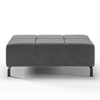 Modernes Polster-Sitzelement Wilson HoBa in Cord Dark Grey mit eleganten Metallbeinen - Schweizer Designmöbel.