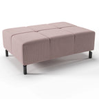 Wilson HoBa Cord Rosa - Moderner Hocker mit Cordstoff in Altrosa, schwarzen Beinen, elegantes Design.