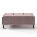 Wilson HoBa Cord Rosa Hocker - moderner Polsterhocker mit Rippenstoff und Metallbeinen