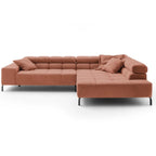 Große Eckcouch Wilson 2AL in Cord Rusty - modernes Schweizer Design mit Metallbeinen