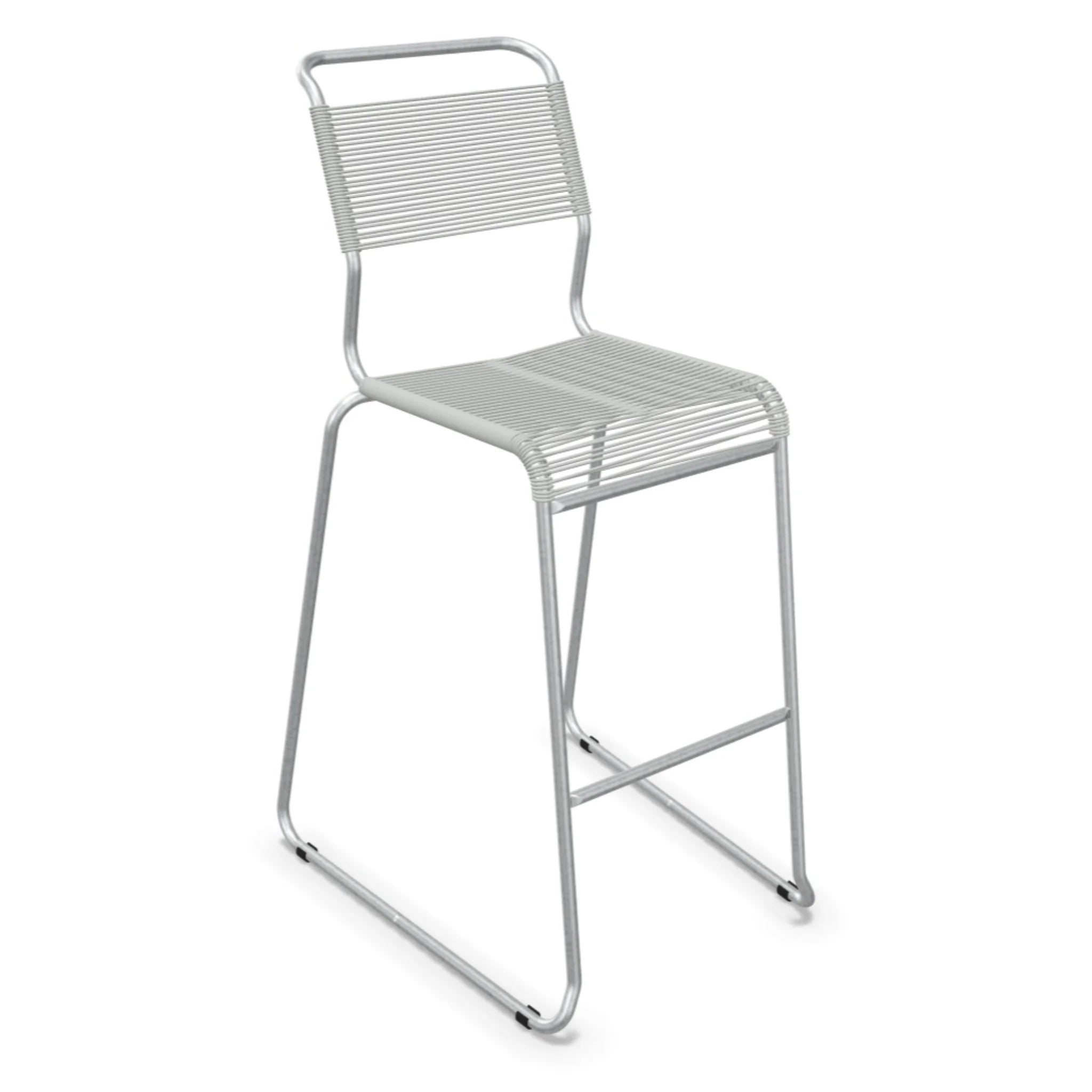 Aluminium Barhocker silber - moderner Tresenhocker mit Fußstütze für Küche und Bar