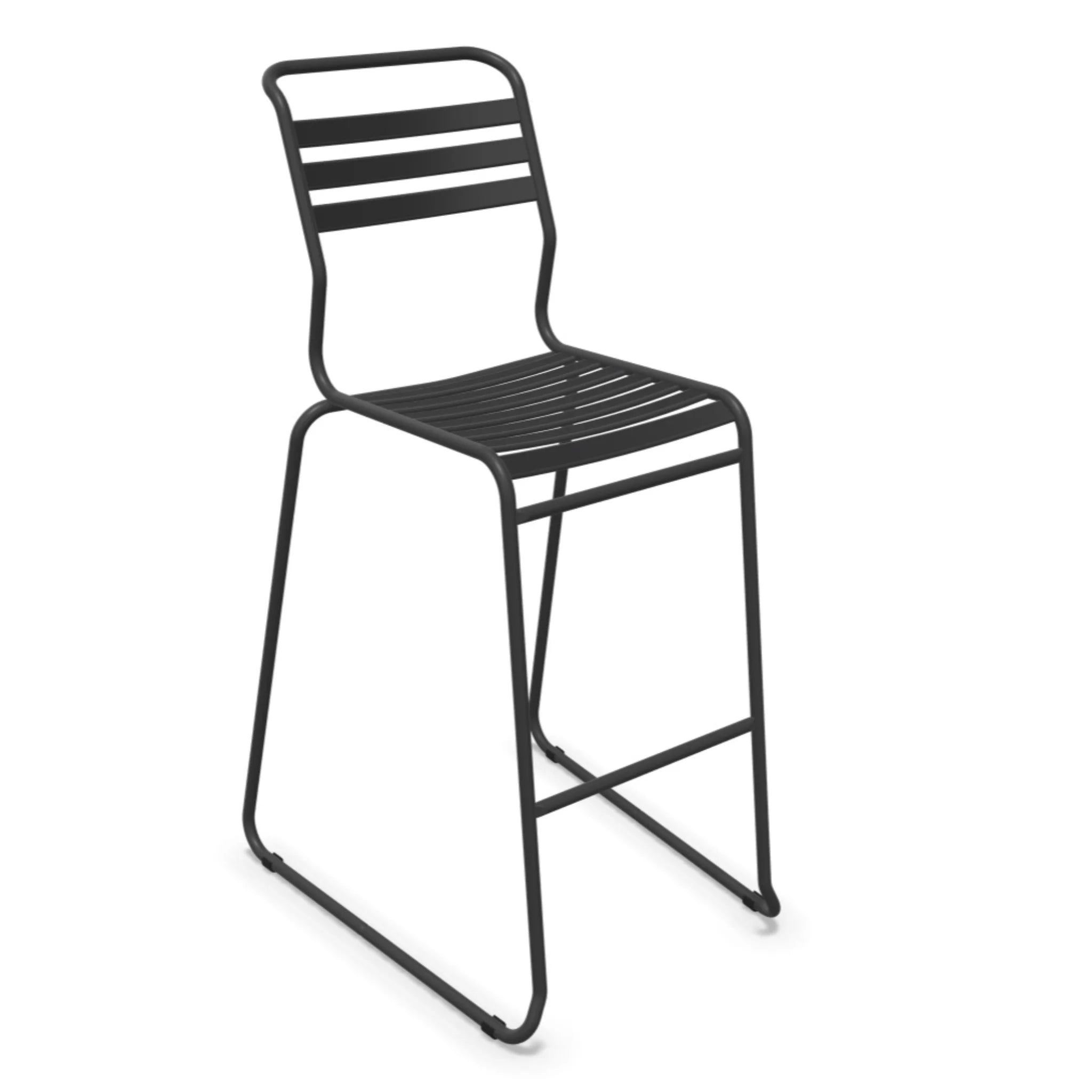 Moderner Barhocker anthrazit mit Fußstütze – stabiler Bistro-Barhocker für Küche und Tresen.