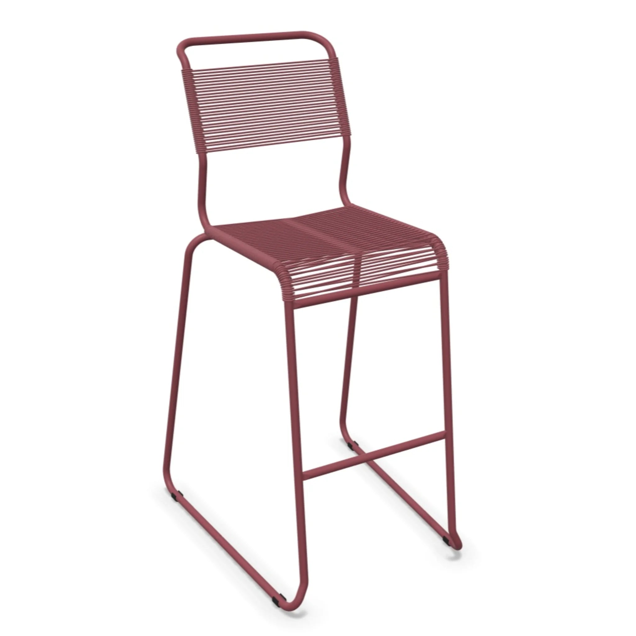 Bordeaux Barhocker aus Metall mit Fußstütze, modernes Design für Küche und Bar