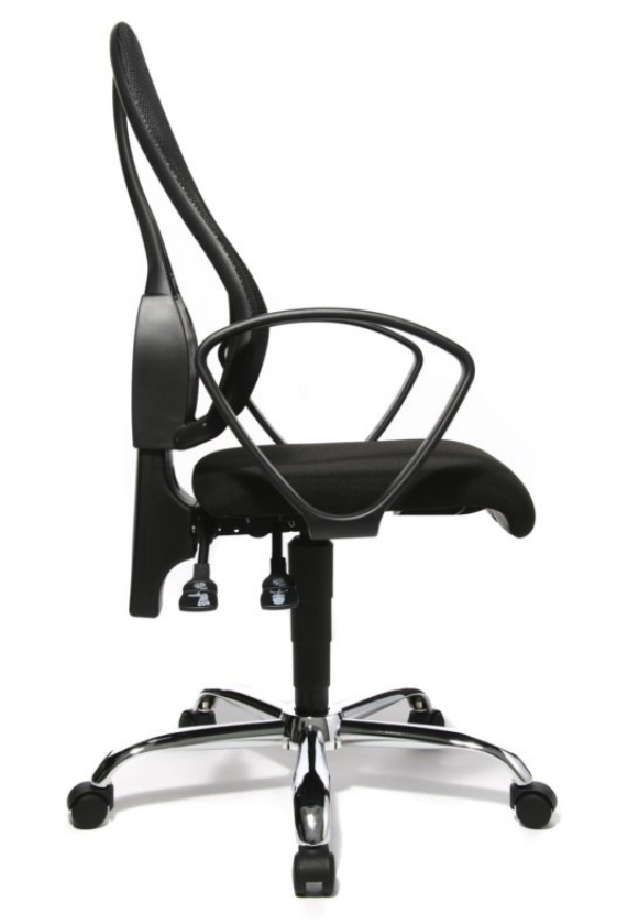 Fauteuil de bureau pivotant avec accoudoirs, noir