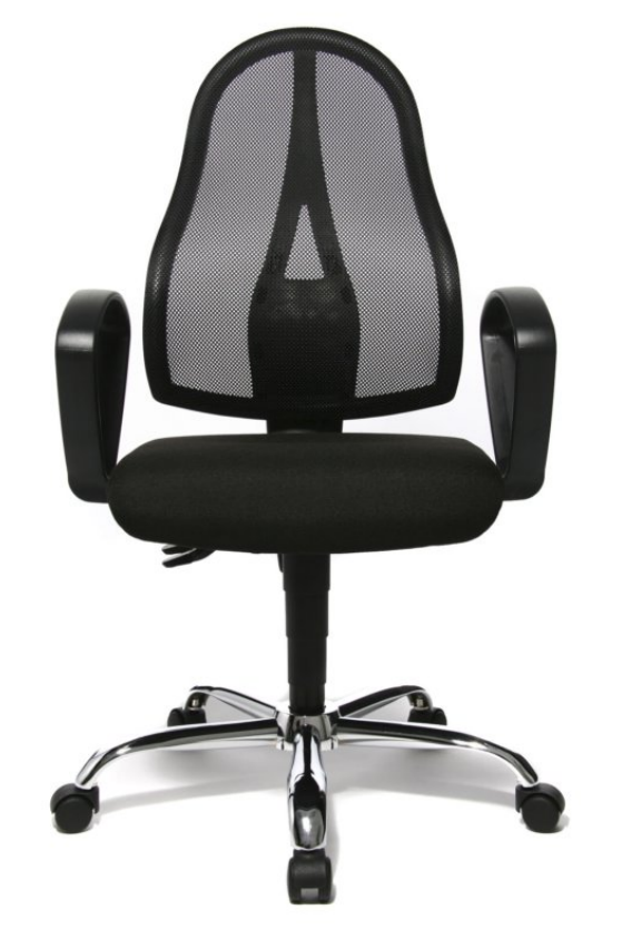 Fauteuil de bureau pivotant avec accoudoirs, noir