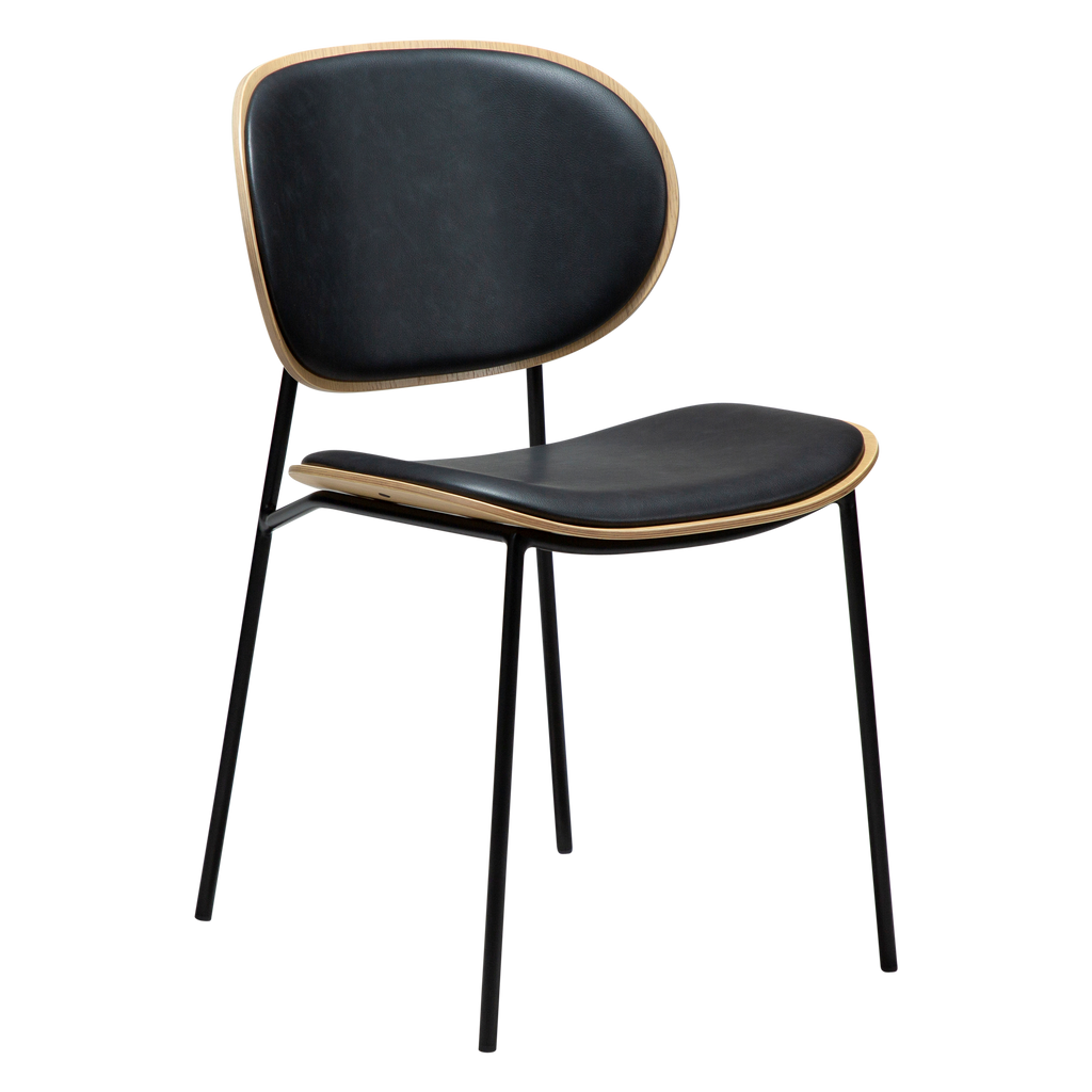 Chaise de salle à manger CLEMENTINA – Chaise design en bois et tissu