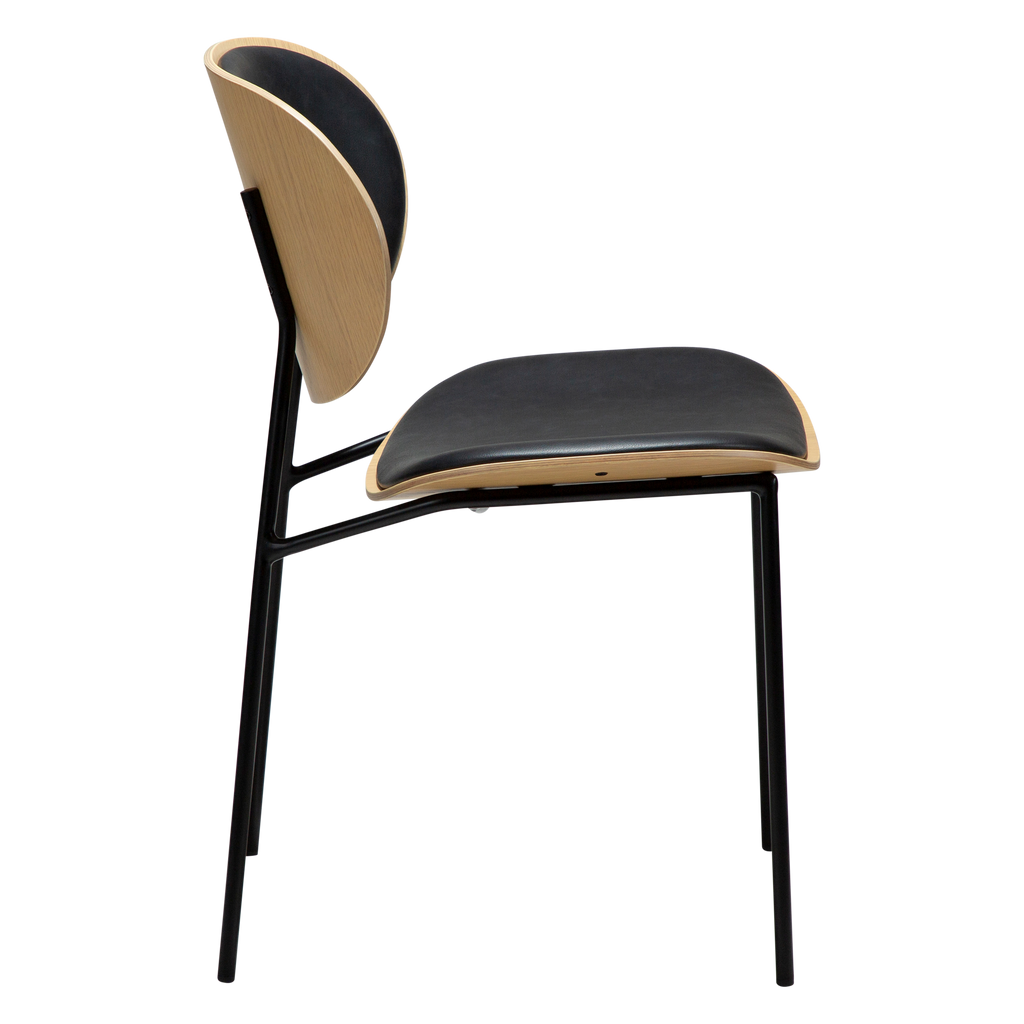 Chaise de salle à manger CLEMENTINA – Chaise design en bois et tissu