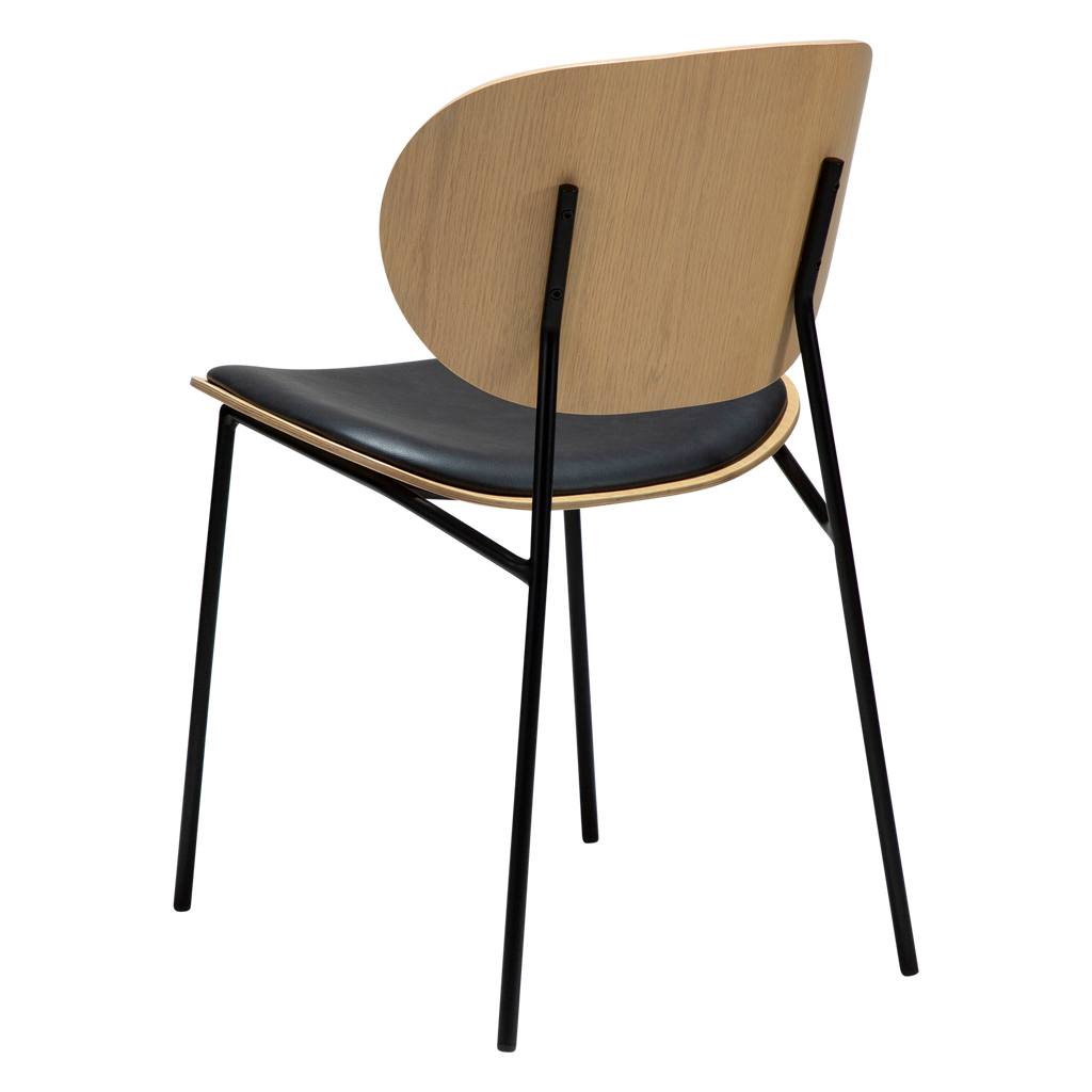 Chaise de salle à manger CLEMENTINA – Chaise design en bois et tissu