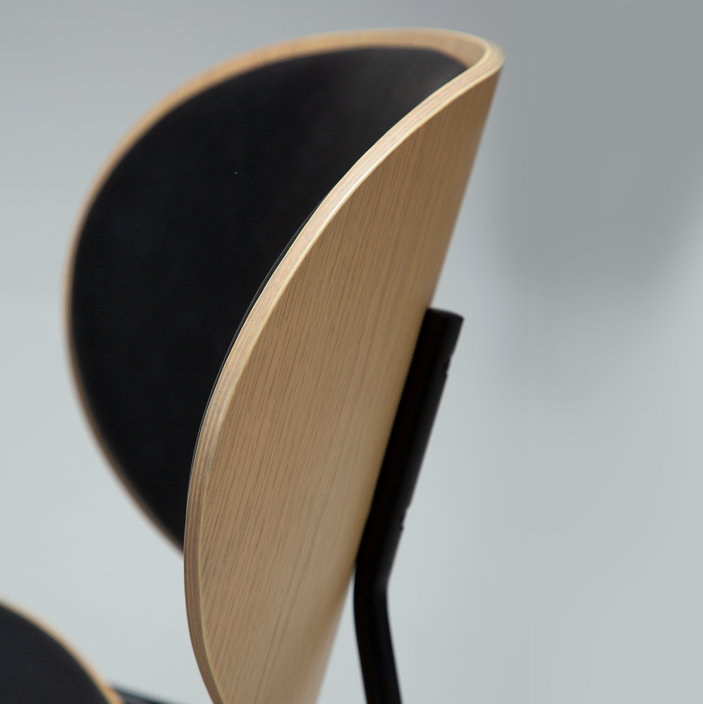 Chaise de salle à manger CLEMENTINA – Chaise design en bois et tissu