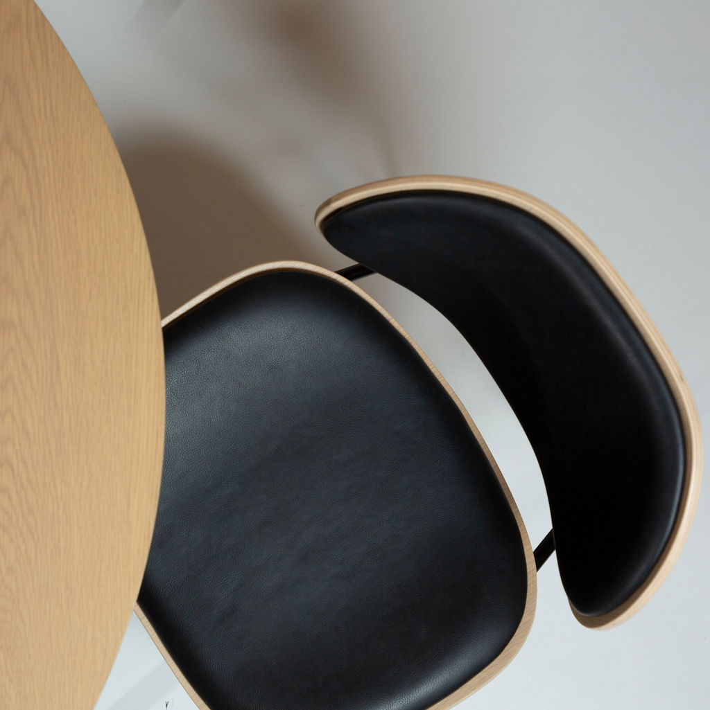 Chaise de salle à manger CLEMENTINA – Chaise design en bois et tissu