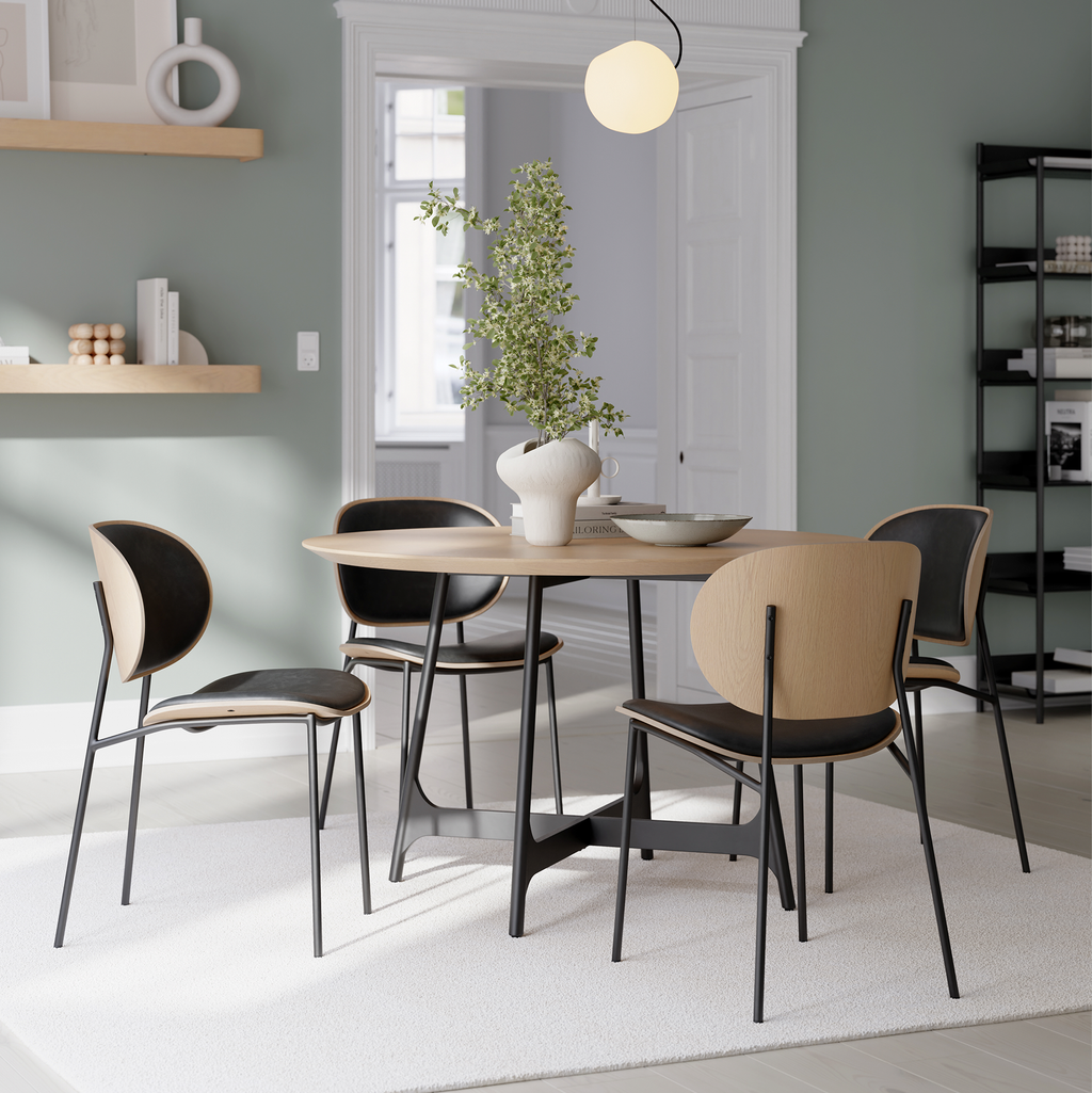 Chaise de salle à manger CLEMENTINA – Chaise design en bois et tissu