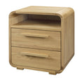 Nachttisch aus Holz mit 2 Schubladen und offenem Fach, modernes Design, helles Holzfinish