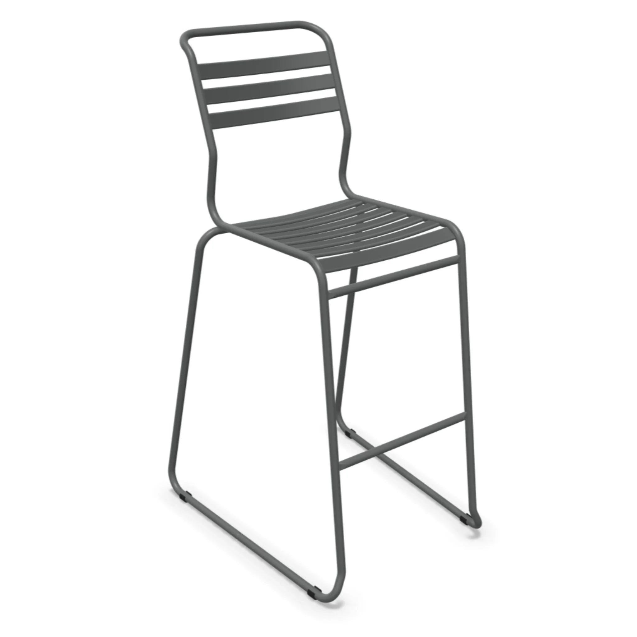 Moderne Barhocker Graphit aus Metall - Hochwertige Bistro Sitzmöbel für Innen und Außen