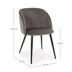 Moderner Polsterstuhl in Grau mit schwarzen Beinen, Maße 57x53x81,5 cm, elegantes Design