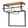 Wandgarderobe mit Holzablage, Kleiderstange und Haken aus Metall im Industrial-Stil