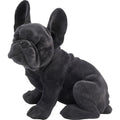 Schwarze Deko-Figur Französische Bulldogge aus Kunstharz mit Samtoberfläche, sitzend – KARE Design