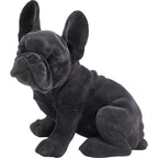 Schwarze Deko-Figur Französische Bulldogge aus Kunstharz mit Samtoberfläche, sitzend – KARE Design