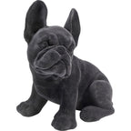 Schwarze Deko-Figur Bulldogge aus samtartigem Material, sitzend, KARE Design Wohnaccessoire