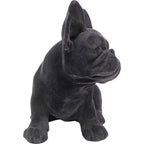 Schwarze Bulldogge Dekofigur aus Kunstharz mit samtiger Oberfläche, sitzend – KARE Design Wohnaccessoire